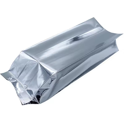 ورق الألومنيوم الفضي اللاميني الملمع الساخن الختم الخلفي الختم الجانبي غوسيت الغذاء تغليف الحقيبة كيس حبوب القهوة