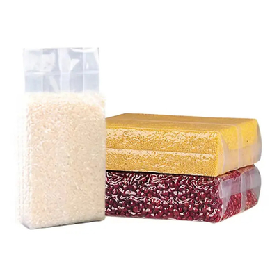 كيس التعبئة البلاستيكية النايلون الشفافة الرخيصة قوية الجانب غوسيت الختم 1KG/100kg أكياس التعبئة الفراغية للغذاء الأرز