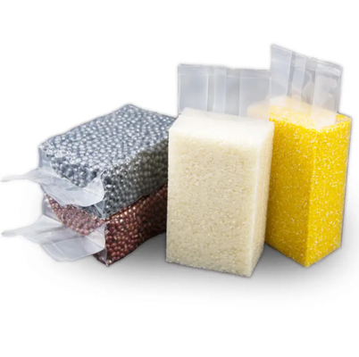 كيس التعبئة البلاستيكية النايلون الشفافة الرخيصة قوية الجانب غوسيت الختم 1KG/100kg أكياس التعبئة الفراغية للغذاء الأرز
