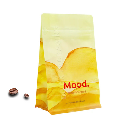 شعار مخصص غسط الجانبي أسفل مسطح حبوب القهوة التعبئة والعلب 100g 150g 250g 500g 1kg أكياس مع صمام