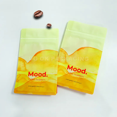 شعار مخصص غسط الجانبي أسفل مسطح حبوب القهوة التعبئة والعلب 100g 150g 250g 500g 1kg أكياس مع صمام