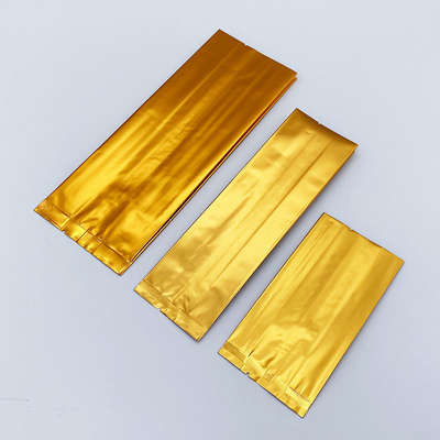 أكياس شاي من رقائق الألومنيوم ذات جوانب مخصصة وشكل مسطح وقاعدة قائمة مع ختم حراري CPP و PE لتغليف المواد الغذائية البلاستيكية