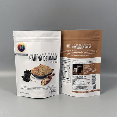 حقائب التعبئة الغذائية القابلة لإعادة الإغلاق والسحب السريع الوقوف الحقيبة التوابل المخصصة مسحوق التعبئة الحقيبة البلاستيكية