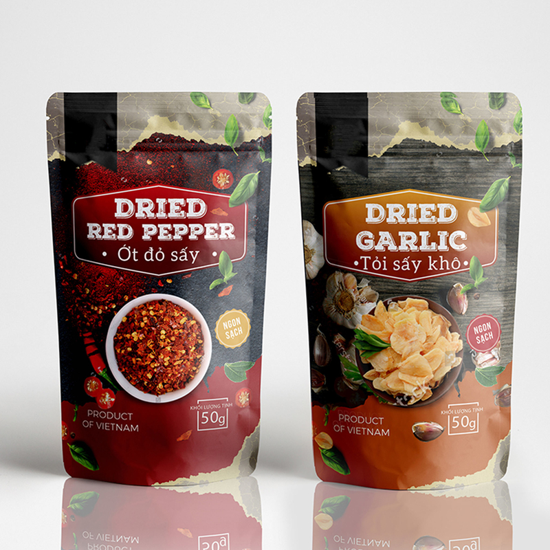 كيس التعبئة والتغليف التوابل التعبئة والتغليف البلاستيكي التوابل بابريكا كيس التعبئة والتغليف الغذائي المغلقة سحب قفاز